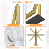 Gvnkvn Arched Makeup Vanity Mirror with Lights 17.2" LED Makeup Mirror Detachable 10X Magnification, Hollywood Make Up Mirror with Lighting, Smart Touch, 360° Rotation, (Gold,Gift Box)