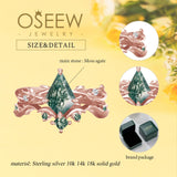 Oseew Moss agate engagement ring set Wedding Ring(Moss agate) Kite