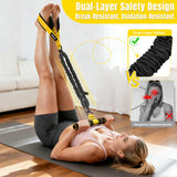KUZARO Upgraded Multifunction Pedal Resistance Band with Handle, 3 Tube Adjustable Resistance Bands for Abdomen, Waist, Arm, Core/ABS, Leg Workout