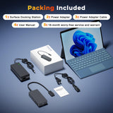 Docking Station Triple Displays Dual HDMI + VGA with Power Adapter,12 in 1 Surface Dock 2 for MS Surface Pro