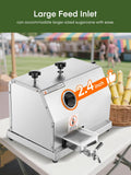 FOHERE Commercial Sugarcane Juicer, 110LBS/H High Output Sugar Cane Press with 3 Stainless Steel Rollers, 2.4" Large Inlet, Manual Sugarcane Juice Extractor Squeezer for Home/Commercial Use