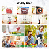 Vacuum Sealer for Food (Compact Vacuum Sealer Machine+30 Reusable Bags+20 Mason Jar Lids+Wine Stopper), Handheld Mason Jar Vacuum Sealer for 10X Preservation & Fresh, 80Kpa Portable Vacuum Food Saver