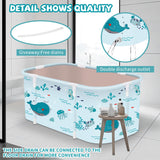 Portable Foldable Bathtub,Foldable Soaking Bathtub for Adults, Freestanding Bathtubs, Hot Bath Tub, Ice Bath, Family Bathroom SPA Tub 47.2x19.7x21.7inch (Fish)