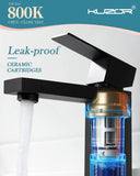 KUZOR Single Hole Bathroom Sink Faucet with Pop-Up Drain, Matte Black