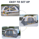 Camping Tent 8 Person, Waterproof Windproof Family Tent with Rainfly Easy Set up-Portable Dome Tents for Camping 6-8 Person unp