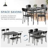Dining Table Set for 4, 5-Piece Kitchen Table with 4 Chairs, MDF Board Tabletop with Metal Frame for Small Space