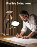 LitONES Desk Lamp with Clamp for Home Office, 2000LM, 15W, CRI >97.8 Zoom Lighting for Video Calls, 3 Colors & 10 Brightness, Remoted Desk Light with Memory & Timer