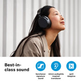 Wireless Headphones - Bluetooth Headset for Crystal-Clear Calls with Adaptive Noise Cancellation, 60h Battery Life, Customizable Sound - White ) Sennheiser