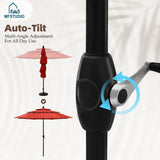 MFSTUDIO 5 Pieces Outdoor Dining Set w/Umbrella for 4