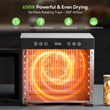 Food Dehydrator Machine, 650W Dehydrator with 8 Stainless Steel Trays, Adjustable Timer & Temperature for Jerky, Fruits, Herbs, Dog Treats, Party Meal Prep