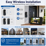 TKMARS Doorbell Camera Wireless No Subscription with 4.5" Monitor Screen