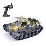 GoolRC RC Tank Car, 1/12 Scale 2.4GHz Remote Control Tank, 360?Rotating Off-Road RC Crawler Military Vehicle with Rechargeable Battery Gifts for Adults (Green)