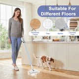 Steam Cleaner, 6 in1 Rotated Steam Mop Cleaner with 2 Modes, 2 Microfiber Pads, 400ML Removable Tank, 23FT Power Cable, Detachable Steam Mops for Floor, Laminate Floor, Tiles Cleaning (Sapphire Blue)