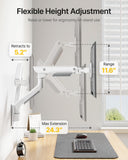monTEK Monitor Wall Mount for 17-57" Ultrawide, 59.4 lbs, White