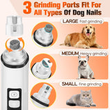 Dog Nail Trimmers Ultra Quiet Electric Pet Dog Nail Clippers Cat Nail Clipper with Led Lights Nail Grinder High Speed Nail File Electric Clippers for Grooming Small, Medium,Large Dogs and Cats (white)
