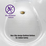 WOODBRIDGE 59" Acrylic Freestanding Bathtub Contemporary Soaking White Tub with Brushed Gold Overflow and Drain，B0014-BG