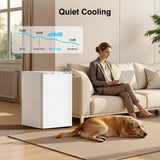 Kismile Mini Fridge with Freezer 4.41Cu.Ft,Single Reversible Door Small Refrigerator, Adjustable Thermostat, Energy Saving, Low Noise (White)