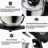 Camic 8.45 QT All Metal Stand Mixer,10 Speed Large Capacity Kitchen Mixer with Digital Timer & Tilt-Head, Electric Mixer with Whisk Dough Hook Mixing Beater (BLack)