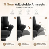Daluvenix Cross Legged Office Chair with Flip Armrests，Big and Tall Executive Office Chair, 135° Reclining Criss Cross Chair with Footrest, Sink-in Cloud Cushion, Black Velvet