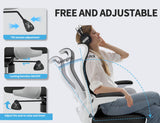 TRALT Ergonomic Office Chair - Desk Chair with Wave High Back Adjustable Lumbar Support Computer Chair - Gaming Chairs Mesh Backrest and PU Leather Seat for Home Reading Chairs to Adults (Black White)