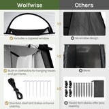 Wolfwise Pop Up Shower Tent with Floor, Portable Instant Changing Tent with Ventilation Window & Carry Bag, Privacy Bathroom Toilet for Beach, Camping & Outdoor, Width 47 ", Height 75 ", Black