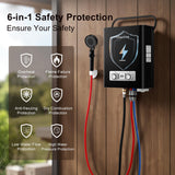 Propane Tankless Water Heater, 5L 1.32 GPM Outdoor Portable Gas Instant Hot Water Heater with Digital Display Overheating Protection, for Camping Barn Cabin RV Black