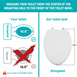 LimLuc Elongated Toilet Seat Risers for Seniors, 2.5 Inch Elevated Toilet Seat with Slow Close, Non-Slip Raised Toilet Seat, 18.5" Fit for Elongated Toilet, White