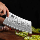 HOSHANHO Cleaver Knife 7 Inch, Razor Sharp High Carbon Powder Steel Meat Cleaver, Professional Butcher Chopper Kitchen Knife for Meat Cutting Vegetable Slicing