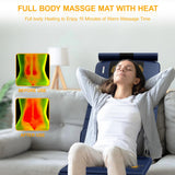 Full Body Massage Mat with Heat, Massage Pad with 9 Vibrating Modes and 10 Vibrating Motors, Massage Mat with Detachable Neck Massager and Multifunctional Leg and foot massager, for Home Office