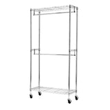 Amazon Basics Adjustable Clothes Rack for Handing, Double Hanging Rod Garment Rolling Closet Clothing Organizer, Chrome, 36'' x 14'' x 72''