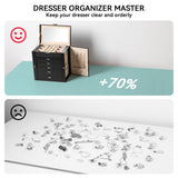 Frebeauty Large Jewelry Box,6-Tier PU Leather Jewelry Organizer,Multi-functional Storage Case with Mirror,Accessories Holder with 5 Drawers for Necklace Bracelets Watches(Black)