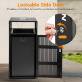 BEAMNOVA 30.36 Gal Outdoor Commercial Trash Can with Lid, Door, Lock