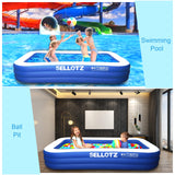 Kids and Adults, 120" X 72" X 22" Oversized Thickened Family Swimming Pool for Toddlers SELLOTZ