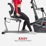 Sunny Health & Fitness Elite Recumbent Cross Trainer & Elliptical Machine with 12-Level Magnetic Resistance, Easy Adjust Seat & Exclusive SunnyFit® App Enhanced Bluetooth Connectivity
