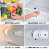 Upstreman 3.1 Cu.Ft Mini Fridge with Freezer, Double Door Small Fridge, Dorm Essentials, Adjustable Thermostat, Energy Saving, Mini Refrigerator for Office, Dorm,Bedroom, Stainless