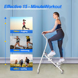 Stair Stepper for Home Gym, Foldable Vertical Climber Workout Machine, Full Body Cardio Machine with Adjustable Handles, LCD Monitor (White)