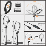 10'' Desk Ring Light with Stand – Zoom Lighting with Phone Holder for Computer・Video Calls・Conference – CRI95 LED Adjustable Circle Light, 10'' Large Lamp Head, Content Creator Friendly