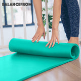 BalanceFrom All-Purpose 1-Inch Extra Thick High Density Anti-Tear Exercise Yoga Mat with Carrying Strap (Green) BalanceFrom