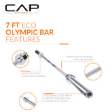 CAP Barbell 160 lb Competition Olympic Weight Set with 7ft Chrome Barbell & Color Bumper Plates