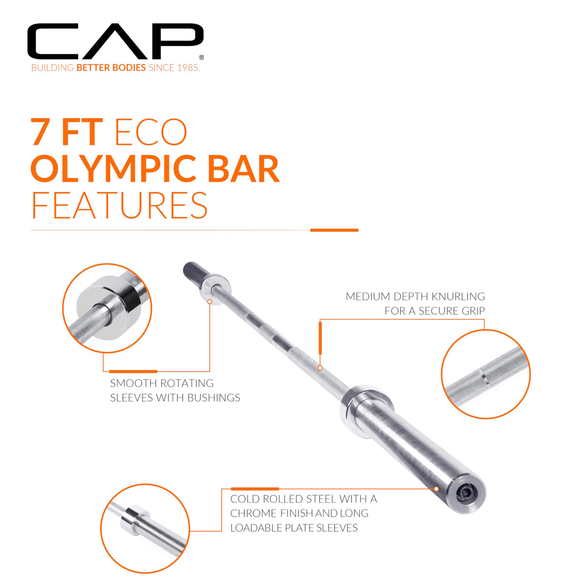 CAP Barbell 260 lb Competition Olympic Weight Set with 7ft Chrome Barb ...