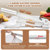 Moongiantgo Biltong Slicer Manual Meat Cutter with Scale - Stainless Steel Cutting Machine Hand Herb Root Slicer for Salami, Ham, Bacon, Vegetables, Deli, Ginseng, Fish (KD0270)