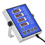 YOOYIST Kitchen Timers for Cooking – 4 Channel Commercial Kitchen Timer Restaurant Kitchen Supplies – Stainless Steel LED Technology Kitchen Timer Digital – Reminder Function, Loud Alarm, Blue