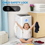 OLIXIS Portable Washing Machine, 7.7 lbs Full-Automatic Compact Laundry Washer, Stainless Steel Drum, 10 Wash Cycles, Auto-Balance Detection, LED Display, Mini Washer for Home, Apartment, Dorm, White