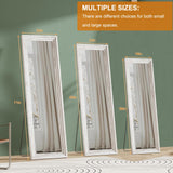 ZHUNFA Full Length Mirror,65x22 Inch Full Length Mirror Wall Mounted,Vertical Hanging,Leaning Standing for Bedroom,Living Room,Rectangular Wooden Frame,Wood White Color.