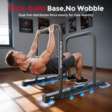 SPORTSROYALS DP2 Dip Station Adjustable Dip Bar, Heavy Duty Parallette & Parallel Bars, 400LBS Stable Dip Stands for Home Gym, Calisthenics & Upper Body Workout Equipment（black)