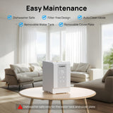 TURBRO 4L/1Gal 304 Stainless Steel Steam Humidifier, Warm Mist Humidifier for Bedroom Baby Nursery, 500 mL/h Output, Dishwasher Safe, Easy to Clean, ETL-certified Sleep Mode 1-12h Timer, GLS04