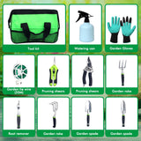 Garden Tool Set, 9 Piece Heavy Duty Gardening Tool Set, with Non-Slip Grip, Storage Tote Bag