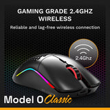 GLORIOUS Model O Classic Wireless PC Gaming Mouse - Low Latency, 19k DPI Sensor, Lightweight Honeycomb 69g, Customizable RGB, 100M Click Mechanical Switches, Programmable Buttons - Black