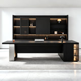 HHEvergreenEnsemble Executive Desk with Wood Veneer Surface (94.49IN)