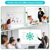 JILoffice Magnetic Foldable White Board 48 x 36 Inches, Dry Erase Whiteboard, Silver Aluminum Frame with 2 Detachable Marker Tray Wall Mounted Board for Office Home and School JILoffice